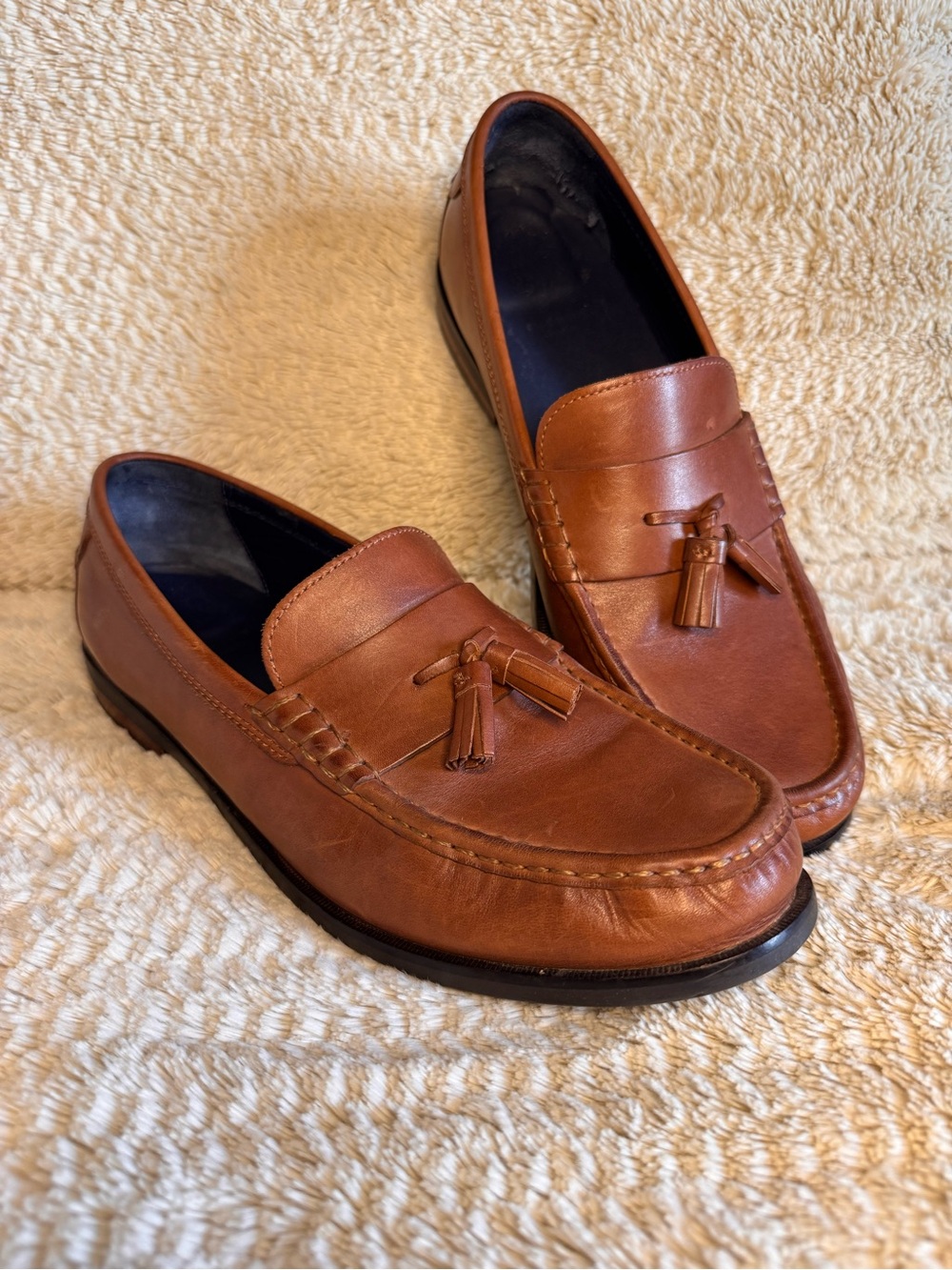 Cole Haan Tan/ Cognac Pinch Maine Classic Tassel Loafers Size 12